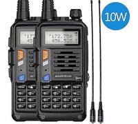 Baofeng UV-S9 Plus Lot de 2 talkies-walkies bidirectionnels double bande 10 W (136-174 MHz VHF et 400-520 MHz UHF) avec chargeur USB et câble noir et jaune