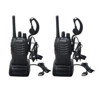 Baofeng - walkie-talkie BF-88E PMR 0.5W 16CH UHF 446.00625-446.19375MHz 12.5KHz, séparation des canaux avec chargeur USB, casque, 2 pièces