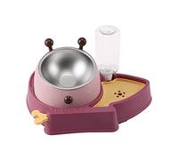 BaoFufc 3 en 1 Vaisselle pour animaux de compagnie Bol de nourriture pour chien Distributeur automatique d'eau inclinée surélevée Bol en acier inoxydable détachable Waterer Dog Feeder bol pour
