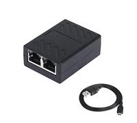 BaoFufc Adaptateur répartiteur Ethernet RJ45 femelle 1 vers 2 prises femelles - Connecteur de câble LAN - Noir - 1 à 2