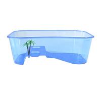 BaoFufc Boîte de vivarium pour tortue - Pour aquarium - Boîte d'élevage pour tortue - Avec plate-forme de prélassement - Accessoires d'aquarium pour écrevisses Terrapin - Bleu