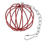 BaoFufc Boule ronde en métal - Distributeur de nourriture - Exercice - Foin suspendu - Pour cochon d'Inde - Hamster - Jouet pour animaux de compagnie - Suspendu - Rouge