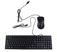 BaoFufc Clavier mécanique à 104 touches et petite souris portable, clavier USB de jeu (clavier noir et souris) plat silencieux 104 touches, souris portable, compact, pleine taille, mince