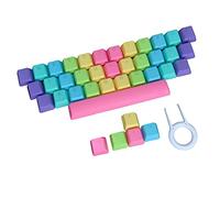 BaoFufc Ensemble de touches mécaniques à double tir arc-en-ciel en PBT pour clavier de jeu mécanique avec extracteur de touches, touches PBT Doubleshot arc-en-ciel 39 touches