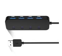BaoFufc Hub USB 3.0 à 4 ports 5 Gbit/s Transmission de données Hub USB Hub USB 60 cm de long Câble d'extension USB pour ordinateurs portables A Port Large compatibilité individuelle