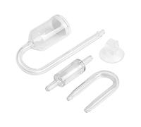 BaoFufc Kit diffuseur de CO2 pour aquarium transparent pour taille facile à installer avec ventouse, vérifier la forme de U en verre, kit diffuseur de CO2 petit pour aquarium, blanc
