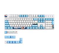 BaoFufc Lot de 117 touches en porcelaine PBT pour MX DZ60 GK61 SK61 SK61 OEM Bleu et blanc