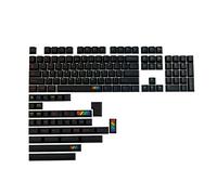 BaoFufc Lot de 142 touches GMK Midnight Rainbow en PBT par sublimation pour touches Enter 6.25U 7U Space 1.75U 2U S Gmk Keycaps Clone Black