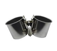 BaoFufc Lot de 2 tasses pour nourriture et eau avec clip en acier inoxydable pour cage à perroquet, pour nourriture, eau, nourriture, eau, mangeoire à oiseaux, pour cages portables avec crochet,