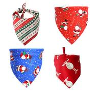 BaoFufc Lot de 4 foulards confortables en coton absorbant la salive pour animal de compagnie pendant la saison des festivals, faciles à nettoyer