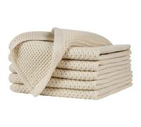 BaoFufc Lot de 6 chiffons à vaisselle pour enlever rapidement l'huile et les taches d'huile, tampon à récurer, outil de nettoyage ménager, fournitures de voiture, beige