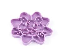 BaoFufc Mangeoire lente pour animal de compagnie en forme de fleur pour chat - Gamelle pour chat - Avec tapis d'abreuvoir - Sain et interactif pour chien - Gamelle pliable pour petite race - Violet