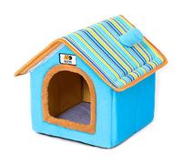 BaoFufc Niche chaude pour chat d'intérieur - Lavable - Auto-chauffant - Tente apaisante pour chiots et petits chiens - Fond antidérapant - Pour chats d'intérieur - Bleu