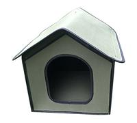 BaoFufc Niche d'hiver résistante aux intempéries pour animaux domestiques avec coussinet amovible et corde fixe pour chat, semi-fermée, niche d'extérieur chaude NES pour chiens de petite taille,