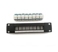 BaoFufc Panneau optique à 8 ports - Support arrière non blindé avec câblage codé T568A/B pour câbles RJ45 - Montage mural - Panneau 8 ports Keystone - 48,3 cm