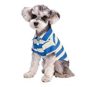 BaoFufc Polo à deux jambes pour petit chien - Décontracté à rayures - Costume de chiot - Vêtements tendance pour bichon - Chemise à rayures pour chien - Chemise respirante pour chien