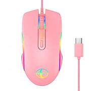 BaoFufc Souris d'ordinateur avec USB de type C avec 7 boutons 3200 DPI souris réglable pour ordinateur portable pour ordinateur de bureau Design ergonomique Souris USB à 6 boutons W/Type-C Souris