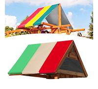 BAOFUYA 210D Oxford Tissu Ouvert Espace Ombre Swing Tante Toit Couvercle Terrasse Routière Routier (greenbeigered) (Riz Vert et Couleur Rouge)