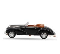 BAOFUYA ALLOY Classic Car Roadster, Modèle de Voiture Moulante Blanche avec des Lumières Musicales, Véhicule de Jouet de Retrait pour les Enfants et les Collectionneurs (BLACK)