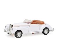 BAOFUYA ALLOY Classic Car Roadster, Modèle de Voiture Moulante Blanche avec des Lumières Musicales, Véhicule de Jouet de Retrait pour les Enfants et les Collectionneurs (WHITE)