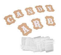 BAOFUYA Bannières D'accessoires de Fête de Remise de Diplôme, Décoration de Buffet de Desserts avec Sacs en Fil et Cartes pour les Diplômés de L'école Primaire, Matériau Durable