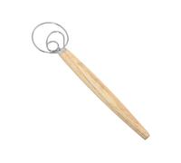 BAOFUYA Basker à Pain avec Grattoir, Acier Inoxydable et Bois, pour Pétrir la Pâte et la Cuisson à la Maison (1 fouet œil et un grattoir)