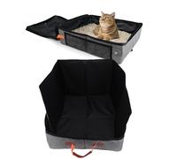 BAOFUYA Boîte à Litière de Voyage pour Chats Portables, Fuite des Murs à Face Haut Conception Spacieuse capacité Multitifonctionnelle Transporteur de Litière pour Chats Pliables pour