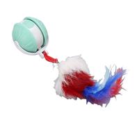 BAOFUYA Boule de Jouet de Chat Interactif, Multi-Modes USB Rechargeable Boule de Chat Intelligent avec Queue de Remplacement pour Les Chats Intérieurs Adultes (Green)