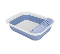 BAOFUYA Box Litière de Chat Pliable Semi-fermé Chaton de Toilette Fine Preuve de Fabrication pour Les Petits Animaux de Compagnie PP Silicone (Blue)