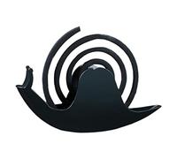 BAOFUYA Brûleur D'encens Portable en Forme D'escargot en Métal, Support de Bobine Ignifuge pour Usage Intérieur et Extérieur, Fer Noir 17.5x9.1cm (Black)