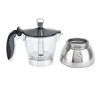 BAOFUYA Cafetière à Moka en Acier Inoxydable avec Dessus en Verre de Cristal, 4 Tasses, Cafetière à Moka Italienne pour la Maison et le Camping