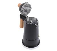 BAOFUYA Cafetière Moka 3 Tasses, Percolateur en Alliage D'aluminium à Valve Unique, pour la Maison et le Camping (BLACK)