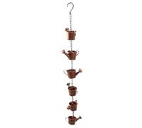 BAOFUYA Chaîne de Pluie de Bouilloire Suspendue Décorative pour Les œuvres d'art du Jardin, Chaîne de Pluie en Fer Durable pour Le Drainage, 35,4 Pouces, Villa Yard