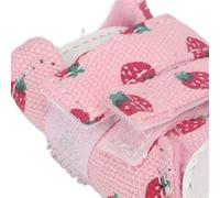 BAOFUYA Chaussures pour Chien en Toile avec Bout en Forme de Fraise, Semelle Antidérapante en PVC, Doublure en Velours, Chaussures Respirantes à Crochets et Boucles pour Petits Chiens, Promenade en
