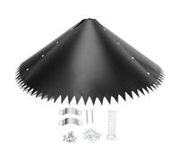 BAOFUYA Déflecteur D'écureuil, Protection de Mangeoire à Oiseaux en PVC et Acier Inoxydable de 19 Pouces avec Mécanisme D'oscillation Rotatif et Bords Pointus pour Protéger Les Ma