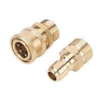BAOFUYA Ensemble d'adaptateur de Lave-Glace à Pression de 5000 Psi, Connecteur Rapide 3/8 Pouces, Fil Masculin M22, Raccords en Laiton pour Tuyaux Pompes Valves Pulporceurs