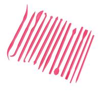 BAOFUYA Ensemble de Sculpture en Argile en Plastique, Outils de Haute qualité pour la Modélisation de la Poterie, 14pcs pour Toutes les Formes de Couleur Rouge Rose/Jaune/Rose, Taille de 12 Cm,