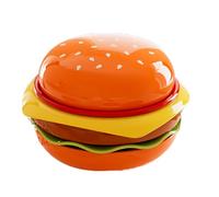 BAOFUYA Ensembles de Petites Assiettes à Hamburgers, Assiettes D'apéritif en Plastique en Forme de Hamburger, Plats de Service pour Collations, Sushis, Desserts, Fêtes, Vaisselle (WHITE)