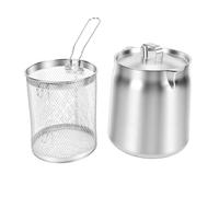 BAOFUYA Friteuse électrique avec Casserole Anti-éclaboussures | Marmite de friteuse en acier inoxydable avec couvercle anti-éclaboussures Panier filtrant anti-éclaboussures capacité de