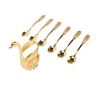 BAOFUYA Golden Coffee Spoon Ensemble de Conception Unique pour Boissons Fruits Salades Polied Art for Restaurants Dessert Stores Party, Metal