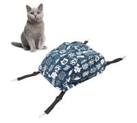 BAOFUYA Hamac pour Chat avec Balle, Hamac de Couchage Doux Double Couche Suspendu pour Animaux de Compagnie pour Toutes Les Saisons Chats Furet (M tête de Chat Bleu)