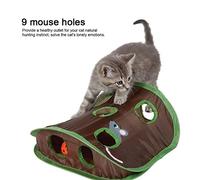 BAOFUYA Jouet à Tunnel de Chat Interactif, 9 Trous Hide & Seek Game Pop-up Pollable Intelligence Training, Fun Ball Mouse Hunt Cat Kitten Toy pour l'exercice et Le Divertissement avec Un Poids Léger