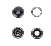 BAOFUYA Kit de Fixation de Bouton-bouton de 100 Réglage, Goujons de Presse en Métal en Acier Inoxydable sans Coudre pour le Sac en Cuir de Sac de Bateau (Visage de perle noire)