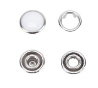 BAOFUYA Kit de Fixation de Bouton-bouton de 100 Réglage, Goujons de Presse en Métal en Acier Inoxydable sans Coudre pour le Sac en Cuir de Sac de Bateau (Visage de perle blanche argentée)