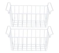 BAOFUYA Lot de 2 Paniers de Rangement en Fil Métallique, Grand Format pour Congélateur avec Poignées, 39x20x20cm, Antirouille, pour Garde-Manger et Réfrigérateur
