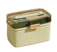 BAOFUYA Mallette de Rangement de Médicaments, Boîte Médicale Portable à Double Couche en Plastique Transparent pour la Famille Vert (Avocat Vert)