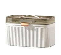 BAOFUYA Mallette de Rangement de Médicaments, Boîte Médicale Portable à Double Couche en Plastique Transparent pour la Famille Vert (WHITE)