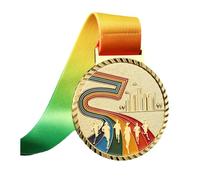 BAOFUYA Médaille Gagnante, Conception Vibrante, Matériau Durable, Texture Exquise Ruban coloré, Prix Encourageant, Récompense Inoubliable avec l'alliage Zinc Solide Participation pour le Sport (GOLD)