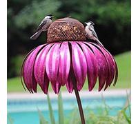 BAOFUYA Métalage D'Oiseau à Oiseaux Rose en Métal de la Graine de Décoration de Jardin Extérieur, Oiseau Climatique pour Les Amateurs de Nature, Métal Rouge 78 Cm * 18 Cm, Amour (Rouge)