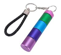 BAOFUYA Mini Organisateur de Voyage Porte-clés Portable, Mini Tube de Rangement Empilable en Métal étanche à 4 Compartiments pour Voyage en Plein Air Vert Bleu Violet Rose Cadeaux